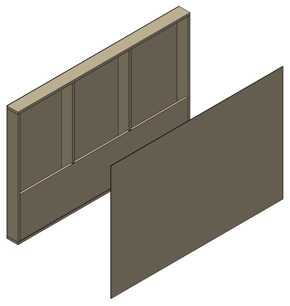 Hoofdbord Directo model 1 - HBDIRECTO1 - B=1830mm, H=1000mm, D=127mm